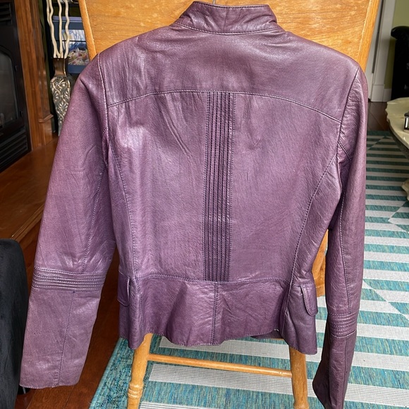 Danier Leather Jacket Size 2XS 4 Color Purple - Picture 2 of 7